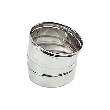 Gomito curva acciaio inox 80mm 5 decimi aisi 316 per canna fumaria camino stufa, scegli se  15 gradi