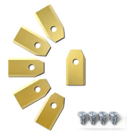 45 x Lames de Couteau en Titane pour Toutes Les Tondeuses Robotiques Husqvarn/Automower/ Yardforce/Gardena(3g-0.75mm) Avec 45 Vis, Lames de Rechange pour Modèles 105,310,315,320,420,430x,r40i (1/5)