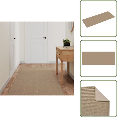 Tapis de couloir aspect sisal sable 80x200 cm - Tapis De Couloir - Tapis Entrée - Tapis Sisal - Tapis Brun - Tapis Décoratif (1/5)