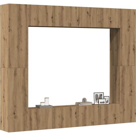 8-tlg. TV-Schrank-Set Wandmontage Artisan-Eiche Holzwerkstoff