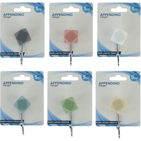 Cleafe - Gancio Appendino Adesivo Appendiabiti Parete Casa Cucina Bagno Quadro Colorato 10802 - (1/2)