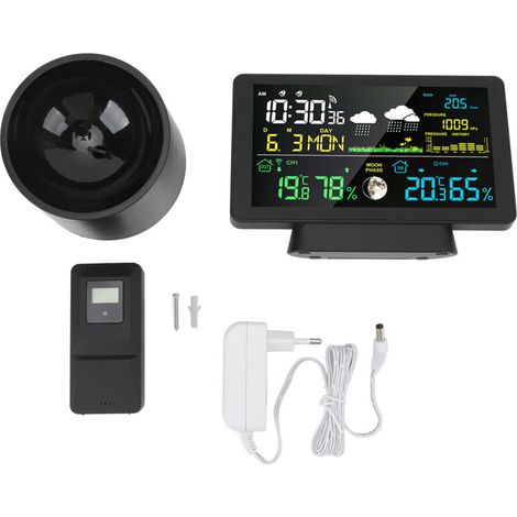 Zoternen Horloge météo numérique Home Home Wireless Indoor Température extérieure Alarme de 7,5 pouces Station de prévision de l'affichage de couleur avec plug (1/5)