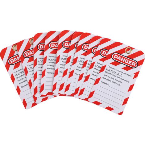 Etichette di sicurezza in PVC, 10 pezzi, Pericolo: Non utilizzare, Avvertenza di sicurezza, Etichetta fronte/retro per apparecchiature (1/5)