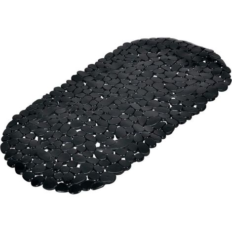 Rutschfeste Duschmatte mit Saugnapf, modernes Design, oval, 65 x 35 cm (schwarz) (1/5)