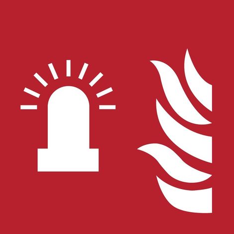 Pannello adesivo antincendio ISO 7010 "Luce lampeggiante allarme antincendio" - F018