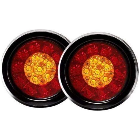 16 LED Round Tail Light with Black Rubber Grommets for Car Truck Trailer (1/4)