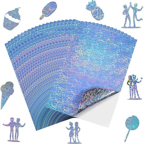 20 Feuilles Papier Autocollant Holographique A4 Imperméable Séchage Rapide Adhésif pour Imprimante Jet d'Encre (1/5)