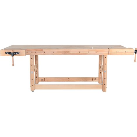 AUTRES Établi menuiserie 2500 mm - Plateau hêtre 120 mm - Étaux Bench11 et Bench13