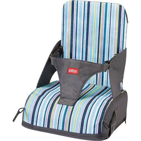 NUBY Booster Seat - 3-Point Harness - From 6 Months - Blue Striped (1/3)