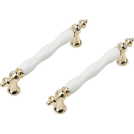 Poignées de porte vintage en céramique, poignées de porte de placard, poignées de tiroir de cuisine, blanches, 128 mm (1/5)