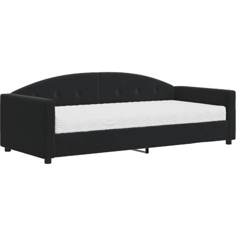 Maison Exclusive - Tagesbett mit Matratze Schwarz 90x200 cm Samt