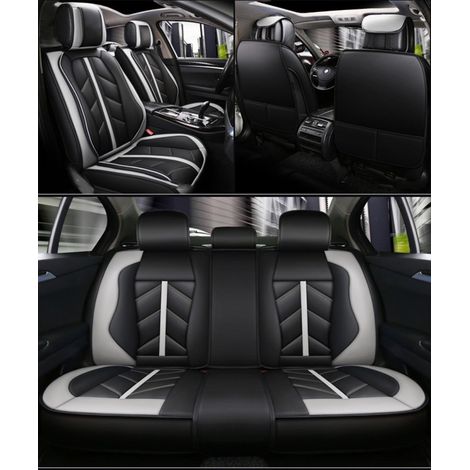 Kit complet de housses auto universelles, éco-cuir, luxe, Sport, gris - noir