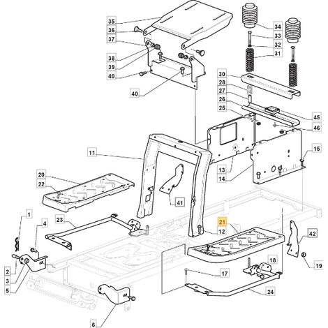 Linkes Trittbrett ORIGINAL STIGA Rasentraktor 1330m - 1430h 325500043/1