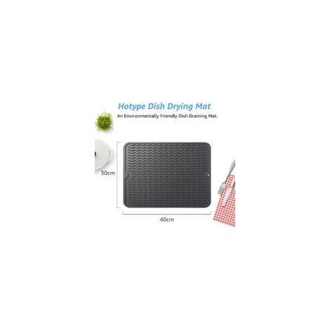 Tappetino asciugapiatti in silicone, organizer per lavello, supporto per lavello da cucina, resistente al calore e antiscivolo, tappetino scolapiatti in silicone, nero - Crezuo