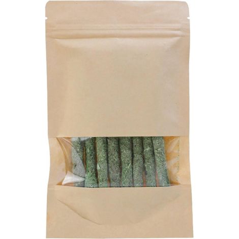 Cat Grass Teething Stick - Natural Dried Catnip and Polygonum Vulgaris for Dental Care and Calming - Indoor Cat Chew Treat - 8 Pieces (1/5)