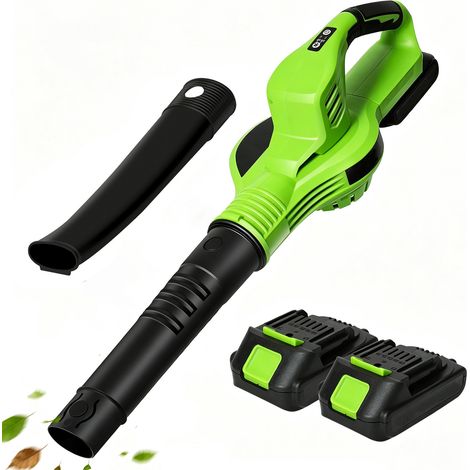 Souffleur de feuilles sans fil 21V - Souffleur de feuilles 800W - Choix à double vitesse - 2 batteries de 2000 mAh - 17000r/min - Pour jardin, Cour, pelouse (1/5)