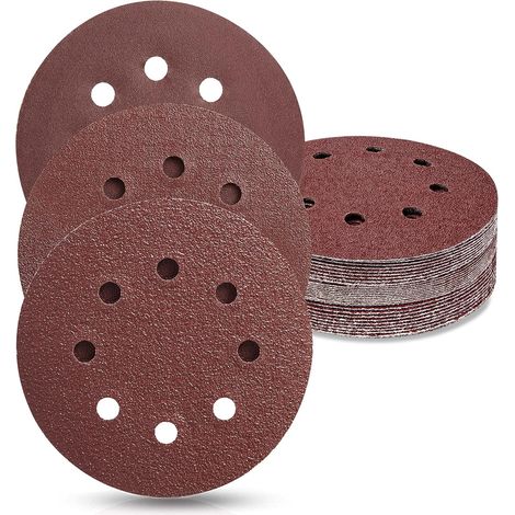 Lot de 30 disques abrasifs de 125 mm pour le polissage du bois et du métal (10 x grain abrasif 80/120/240).