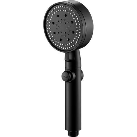 Pommeau de douche économie d'eau noir 5 modes réglable douche haute pression une touche arrêt massage de l'eau douche écologique salle de bain accessoire (1/5)