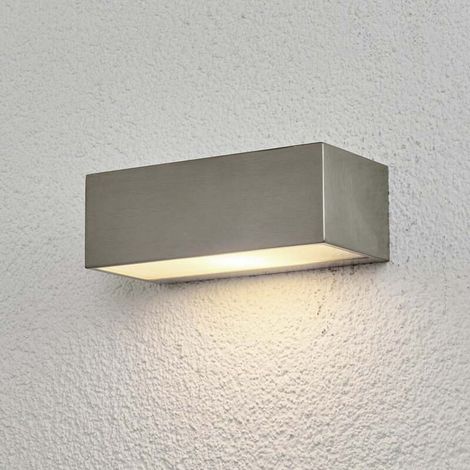 [GEBRAUCHT] B-Ware Lindby Außenwandleuchte Leonora LED Gartenlampe Edelstahl 20cm dimmbar IP44 weiß (1/2)
