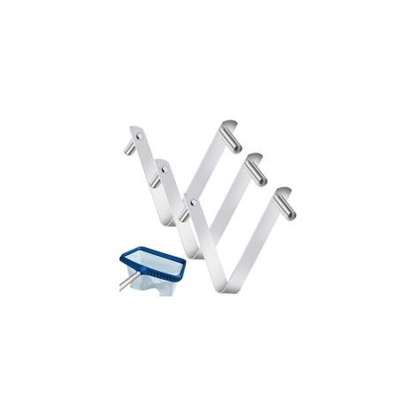 3pcs Pool Pole Universal Clips en V pour Brosse Piscine, Clips pour poteaux Piscine, Crochets pour poteaux, Clips en Acier Inoxydable Double Broche Bouton à Ressort Accessoires de Piscine (1/4)