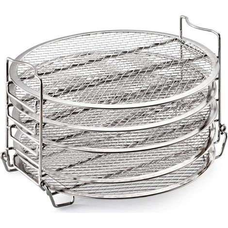 Compatibile con la friggitrice ad aria Ninja Foodi - Griglia disidratante a 5 ripiani - Acciaio inossidabile per uso alimentare - Supporto impilabile per friggitrice ad aria - Accessori