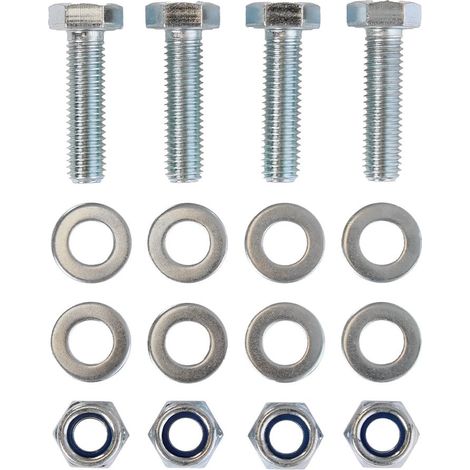 Montageset M8 - 4x Zeskantbout - 4x Moer - 8x Sluitring