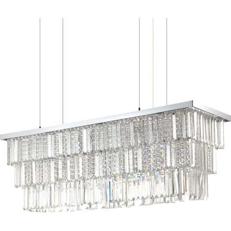 Sospensione Contemporanea Martinez Metallo-Cristallo Cromo 8 Luci E14 (1/3)