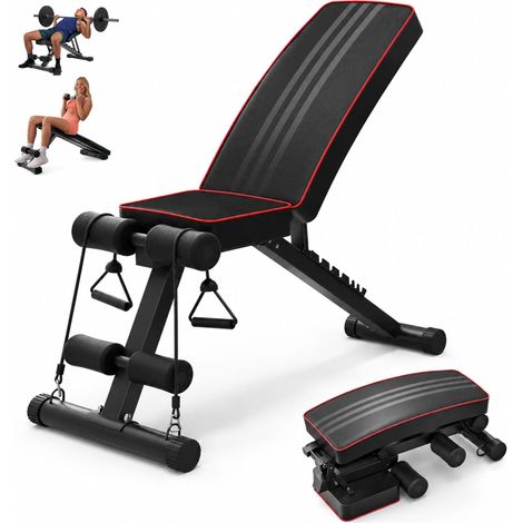 Adjustable Weight Bench with Resistance Bands, Foldable (1/5)