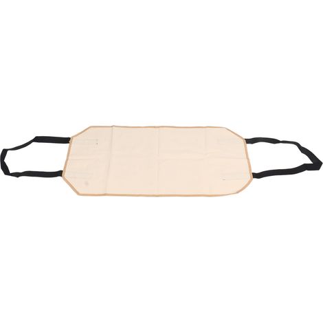Großer, tragbarer, strapazierfähiger, beigefarbener Brennholzsack aus Segeltuch für Kamine, geeignet für den Innenbereich (1/5)