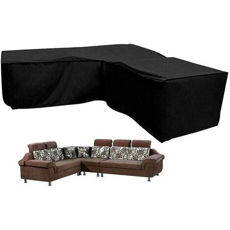 1 Housse de protection, Canapé d'angle gauche, Tissu Oxford 210D, Imperméable, Anti-UV, Extérieur (1/5)