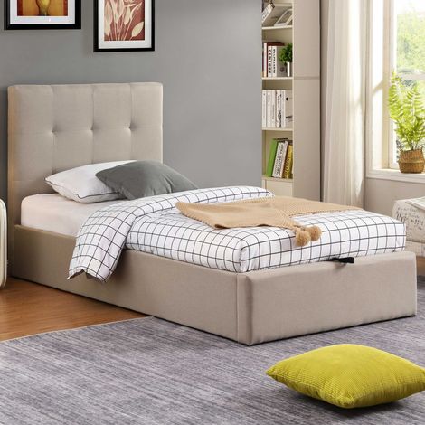 Lit coffre Corbi 90x200 - sable (1/5)