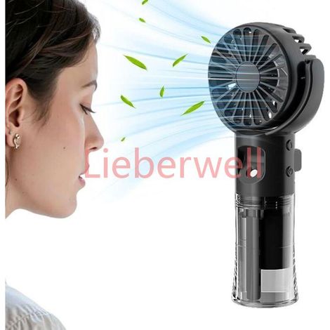 Ventilateur brumisateur portable Ventilateur portatif rechargeable , Refroidisseur portable 4 vitesses, glacière de randonnée, Noi (1/5)