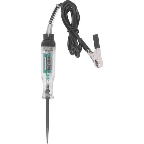 Stylo de test automobile, testeur de circuit LED, testeur électrique à affichage numérique pour voiture, camion, SUV, détection de courant de tension (Type de fil noir) (1/5)