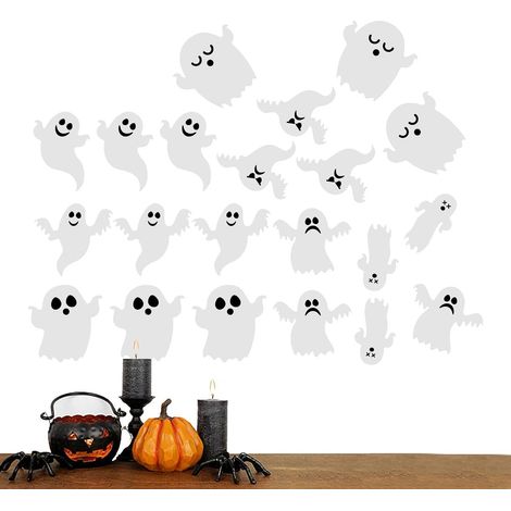 Autocollants Halloween Déco effrayante fête miroir fenêtre accessoires Décoration Murale Halloween Pour porte fenêtre miroir bureau appartement cuisine chambre maison fête (1/5)