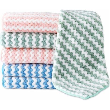 6pcs Chiffons Microfibres Lingettes de Nettoyage Réutilisables Torchons de Nettoyage Poussiere Serviettes pour Cuisine Voiture Verre Vitre GU.B/bon (1/4)