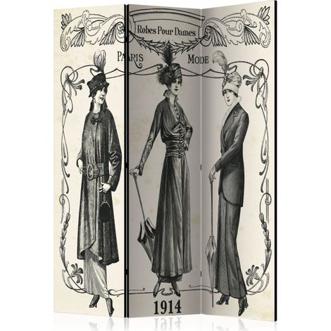 Paravent 3 Volets "Dress 1914" 135x172cm (1/2)