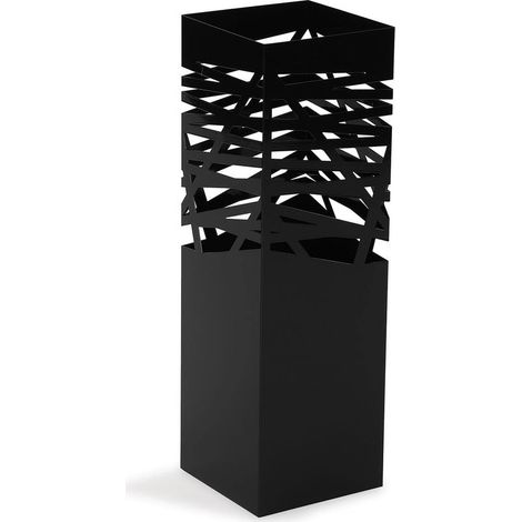 Porte-Parapluie pour l'Entrée, Chambre ou Hall, Porte Parapluie Moderne, Dimensions (H x l x L) 49 x 15,5 x 15,5 cm, Métal, Couleur: Noir