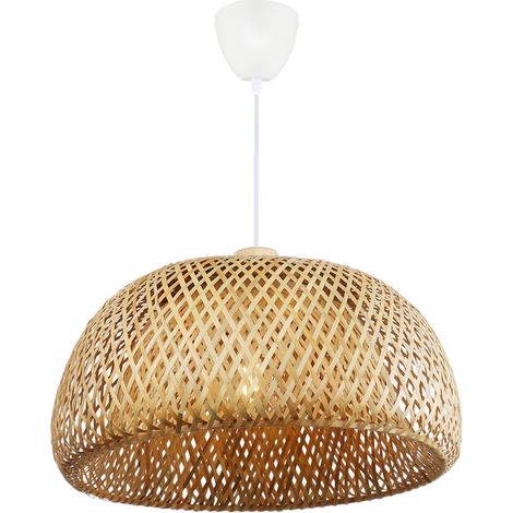 Plafonnier minimaliste en osier blanc  E27 Ø48 cm