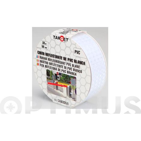 CINTA NASTRO ADESIVO RIFLETTENTE PRISMATICO 33 MT X 50 MM -- BIANCO CATARIFRANGENTE