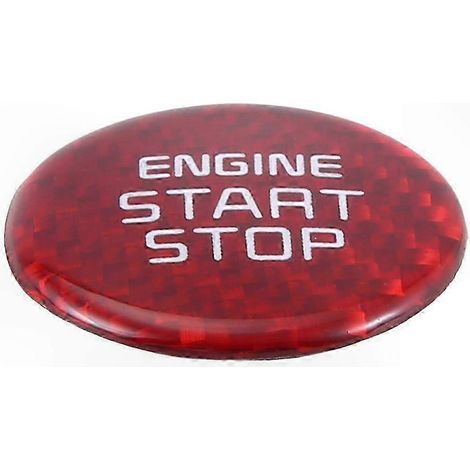 Cubierta adhesiva para botón de arranque/parada con una sola llave, de fibra de carbono auténtica, para Kia Stinger 2018-2022 (1/5)