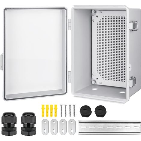 Boitier Electrique Étanche,Boite de Derivation Electrique avec Couvercle à Charnière,IP66 Boîte de Jonction en Plastique ABS,Coffret Électrique 250x350x150MM (1/5)