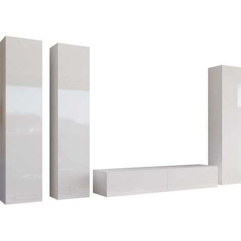 Conjunto de salón Vilrin, Blanco + Blanco brillante