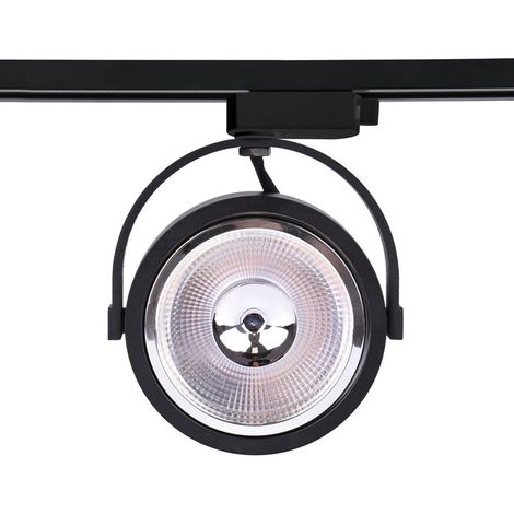 Projecteur LED sur rail monophasé AR111 GU10 - Noir (1/5)