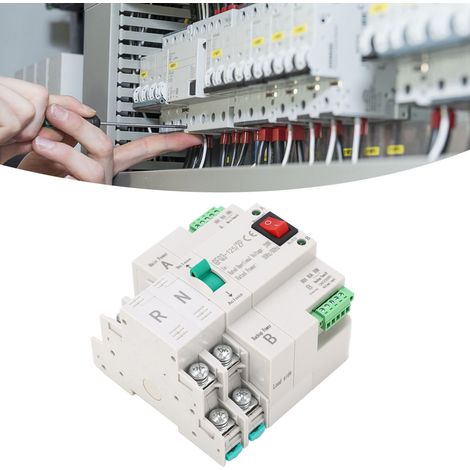 Automatischer 230-V-Wechselstrom-Umschalter mit Millisekunden-Umschaltung zwischen Motor- und Netzstrom, unterbrechungsfreie Stromversorgung, zeitverzögerter Umschalter, 2P63A für den Hausgebrauch (1/5)