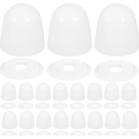 Caches-boulons de Toilette Ronds en Plastique Blanc, 24 Pièces (1/5)