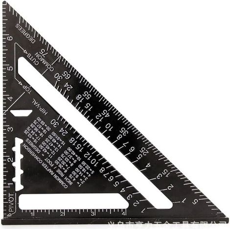 Equerre Metal Menuisier 180 mm Aluminium Traçage Regle Équerre Trusquin Guide Raporteur Angle 45 90 Degres /Outillage Charpentier /Outil MULTI FONCTIONS (1/5)