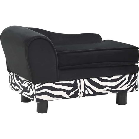 Canapé pour chien Noir 57x34x36 cm Peluche (1/5)