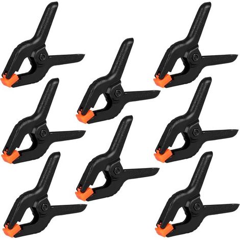 Lot de 12 pinces à ressort en plastique, petites pinces robustes de 8,9 cm (3,5 pouces) pour les loisirs créatifs, les supports de fond, le travail du bois et les studios photo (sch (1/5)