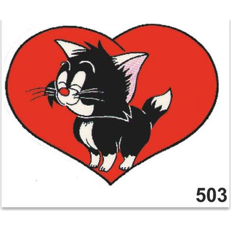 Adesivo Sticker Gatto nel Cuore, 10 x 12 cm (1/4)