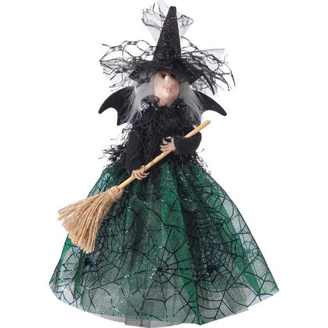Décoration de poupée sorcière, poupée sorcière magique sans fantôme, vert Halloween (1/4)